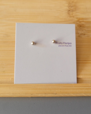 Brinco Bolinha em Prata 925 Lisa Polida Tradicional – Prata Floripa