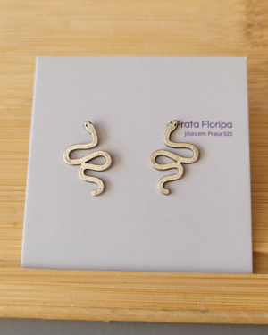 Brinco de Cobra Serpente em Prata Bali 925 Estilo Minimalista Boho – Prata Floripa