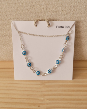 Conjunto Kit Prata 925 Olho Grego Proteção com Colar e Brincos – Prata Floripa